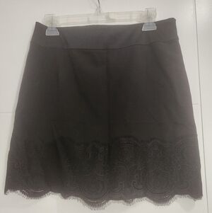 Laundry By Shelli Segal Black Lace-Hem A-Line Skirt